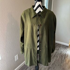 Women's Olive Green Shirt Jacket